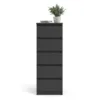 NAIA Narrow Chest of 5 Drawers in Black Matt - Image 12