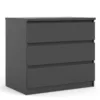 NAIA Chest of 3 Drawers in Black Matt