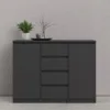 NAIA Sideboard 4 Drawers 2 Doors in Black Matt - Image 10