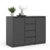 NAIA Sideboard 4 Drawers 2 Doors in Black Matt - Image 9