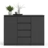 NAIA Sideboard 4 Drawers 2 Doors in Black Matt - Image 8