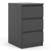 NAIA Bedside 3 Drawers in Black Matt