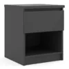NAIA Bedside 1 Drawer 1 Shelf in Black Matt