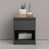 NAIA Bedside 1 Drawer 1 Shelf in Black Matt - Image 8