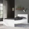 NAIA Single Bed 3ft (90x190cm) in White High Gloss - Image 2