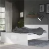 NAIA Double Bed 4ft6 (140x190cm) in White High Gloss - Image 3