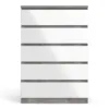 NAIA Chest of 5 Drawers in Concrete and White High Gloss - Image 10