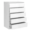 NAIA Chest of 5 Drawers in White High Gloss - Image 4