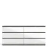 NAIA Chest of 6 Drawers (3+3) in Concrete and White High Gloss - Image 10
