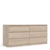 NAIA Wide Chest of 6 Drawers (3+3) in Jackson Hickory Oak