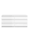 NAIA Wide Chest of 6 Drawers (3+3) in White High Gloss - Image 4