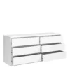 NAIA Wide Chest of 6 Drawers (3+3) in White High Gloss - Image 3