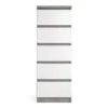 NAIA Narrow Chest of Drawers in Concrete and White High Gloss - Image 9