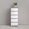 NAIA Narrow Chest of Drawers in Concrete and White High Gloss - Image 6