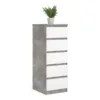 NAIA Narrow Chest of Drawers in Concrete and White High Gloss - Image 5