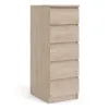NAIA Narrow Chest of 5 Drawers in Jackson Hickory Oak