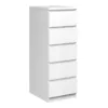 NAIA Narrow Chest of Drawers in White High Gloss