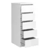 NAIA Narrow Chest of Drawers in White High Gloss - Image 3