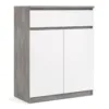 NAIA Sideboard 1 Drawer 2 Doors in Concrete and White High Gloss