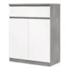 NAIA Sideboard 1 Drawer 2 Doors in Concrete and White High Gloss - Image 8