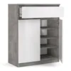 NAIA Sideboard 1 Drawer 2 Doors in Concrete and White High Gloss - Image 7