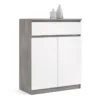 NAIA Sideboard 1 Drawer 2 Doors in Concrete and White High Gloss - Image 6