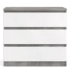 NAIA Chest of 3 Drawers in Concrete and White High Gloss - Image 9