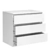 NAIA Chest of 3 Drawers in White High Gloss - Image 3