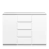 NAIA Sideboard 4 Drawers 2 Doors in White High Gloss - Image 4