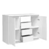 NAIA Sideboard 4 Drawers 2 Doors in White High Gloss - Image 3