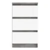 NAIA Bedside 3 Drawers in Concrete and White High Gloss - Image 8