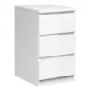 NAIA Bedside with 3 Drawers in White High Gloss