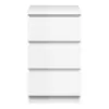 NAIA Bedside with 3 Drawers in White High Gloss - Image 4