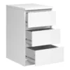 NAIA Bedside with 3 Drawers in White High Gloss - Image 3