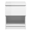 NAIA Bedside 1 Drawer 1 Shelf in White High Gloss - Image 4