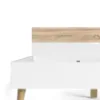 OSLO Euro Double Bed (140x200cm) in White and Oak - Image 3