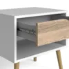 OSLO Bedside 1 Drawer in White and Oak - Image 4