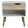 OSLO Bedside 1 Drawer in White and Oak - Image 13