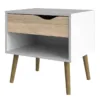 OSLO Bedside 1 Drawer in White and Oak - Image 12
