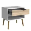 OSLO Bedside 1 Drawer in White and Oak - Image 11