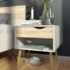 OSLO Bedside 1 Drawer in White and Oak - Image 8