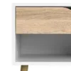 OSLO Bedside 1 Drawer in White and Oak - Image 6