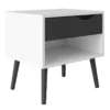 OSLO Bedside 1 Drawers in White and Black Matt