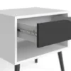OSLO Bedside 1 Drawers in White and Black Matt - Image 5