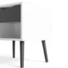 OSLO Bedside 1 Drawers in White and Black Matt - Image 3