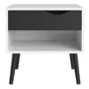 OSLO Bedside 1 Drawers in White and Black Matt - Image 12