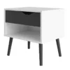 OSLO Bedside 1 Drawers in White and Black Matt - Image 13