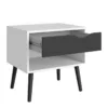 OSLO Bedside 1 Drawers in White and Black Matt - Image 11