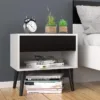 OSLO Bedside 1 Drawers in White and Black Matt - Image 9