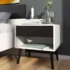 OSLO Bedside 1 Drawers in White and Black Matt - Image 8